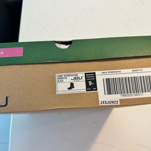 NIB. JBU BY JAMBU Summit Waterproof Boot Shoes Black 9W Lace up W Zipper - Picture 8 of 9